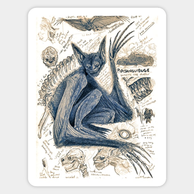 Pipisanguisuge Vampire Bat Sticker by Ballyraven